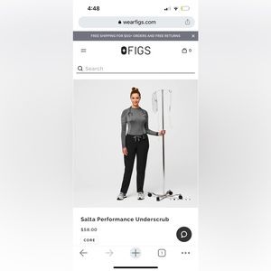 FIGS XS Salts Performance Underscrub Grey